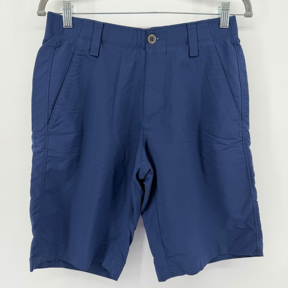 Under Armour Golf Shorts Mens 30 Navy Blue Performance Stretch Flat Front Active